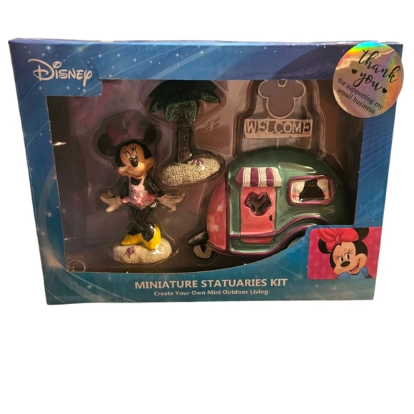 Disney Minnie Mouse Stone Miniature Statuaries Kit - Pink, Green, and Black - Picture 1 of 8